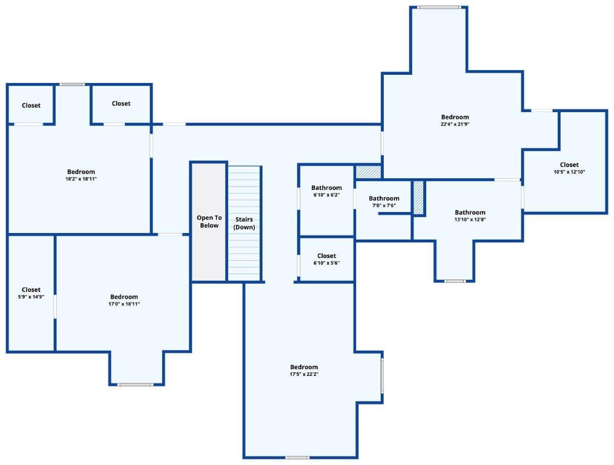 Craftsman Upper Floor with Expansive Bedroom Suite and Ample Closet Space