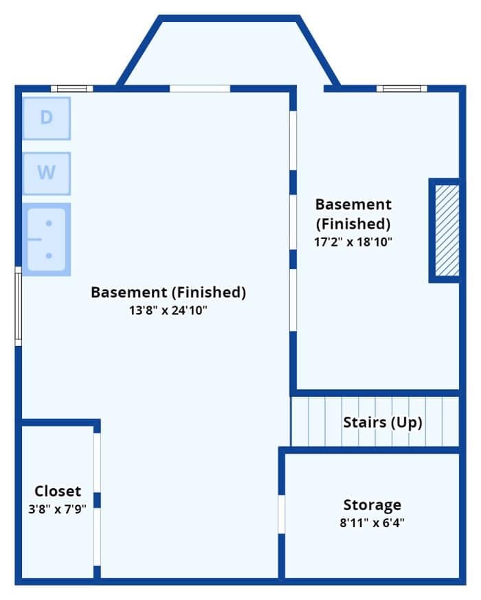 Discover the Versatility of This Finished Basement with Bonus Storage