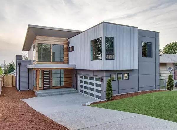 Explore the Sleek Lines of This Modern Facade with Mixed Materials