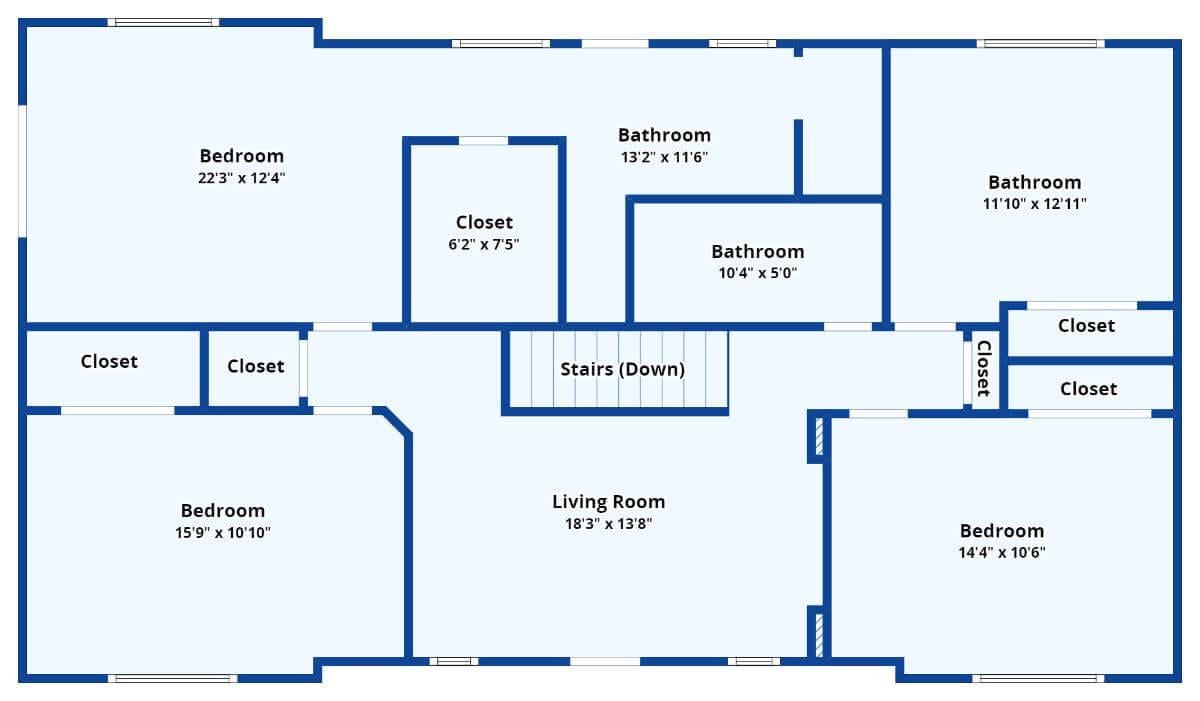 Spacious Second Floor Layout with Three Bedrooms
