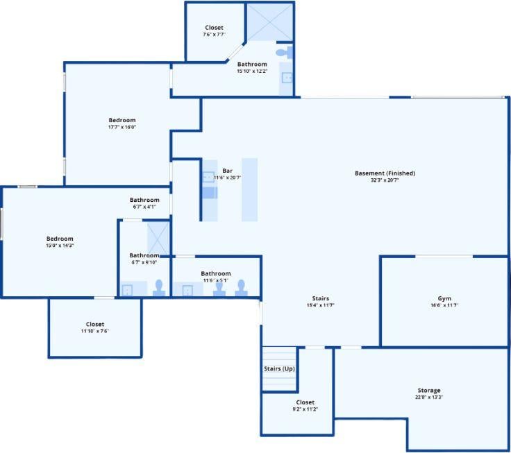 Explore the Versatile Finished Basement with a Bar and Home Gym
