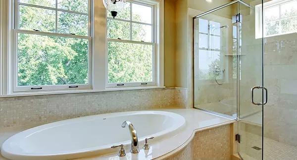 Wow, Notice the Sunlit Soaking Tub Next to a Spacious Glass Shower