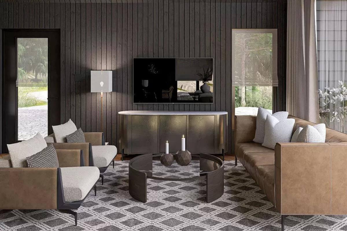 Notice the Warmth and Texture of the Dark Paneled Walls