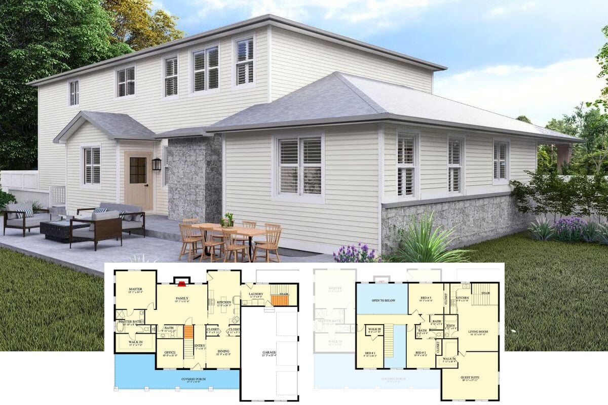 8-Bedroom Traditional Home with Balcony and In-Law Suite (Floor Plan)