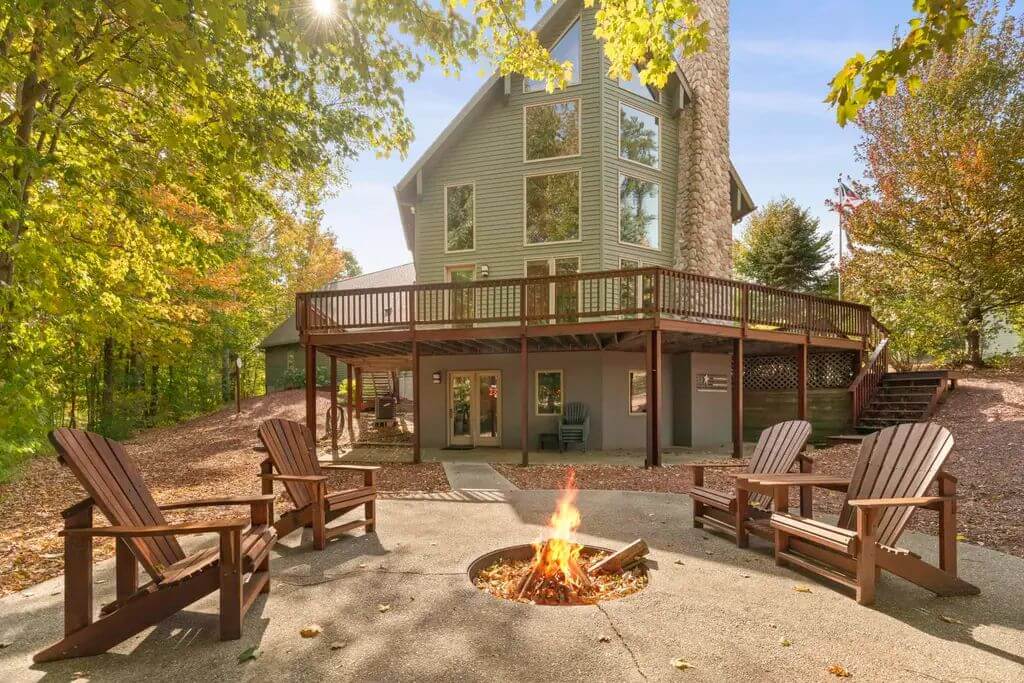 Contemporary 3-Bedroom A-Frame Cabin with Wraparound Deck and Covered Patio (2,183 Sq. Ft. Floor Plan)
