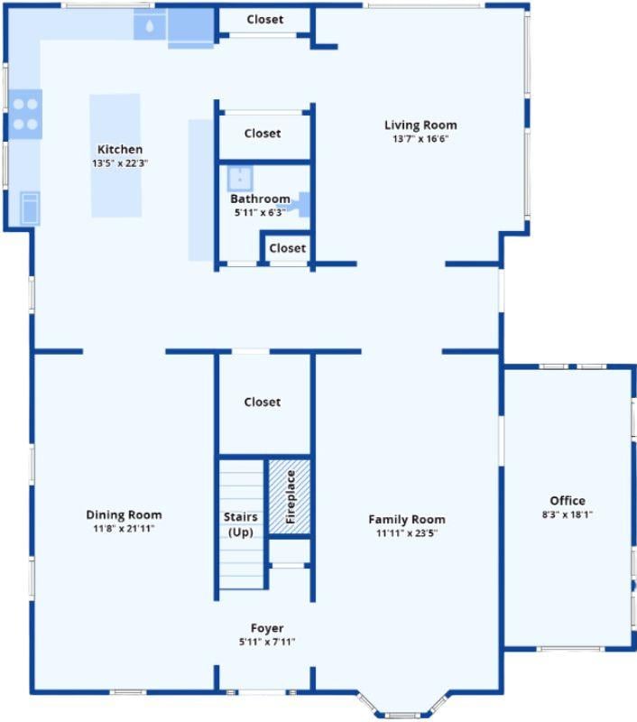 Spacious Colonial Floor Plan with a Central Fireplace and Ample Living Areas