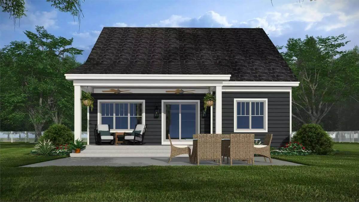 Step Into This Craftsman Backyard with a Relaxing Porch and Twin Ceiling Fans