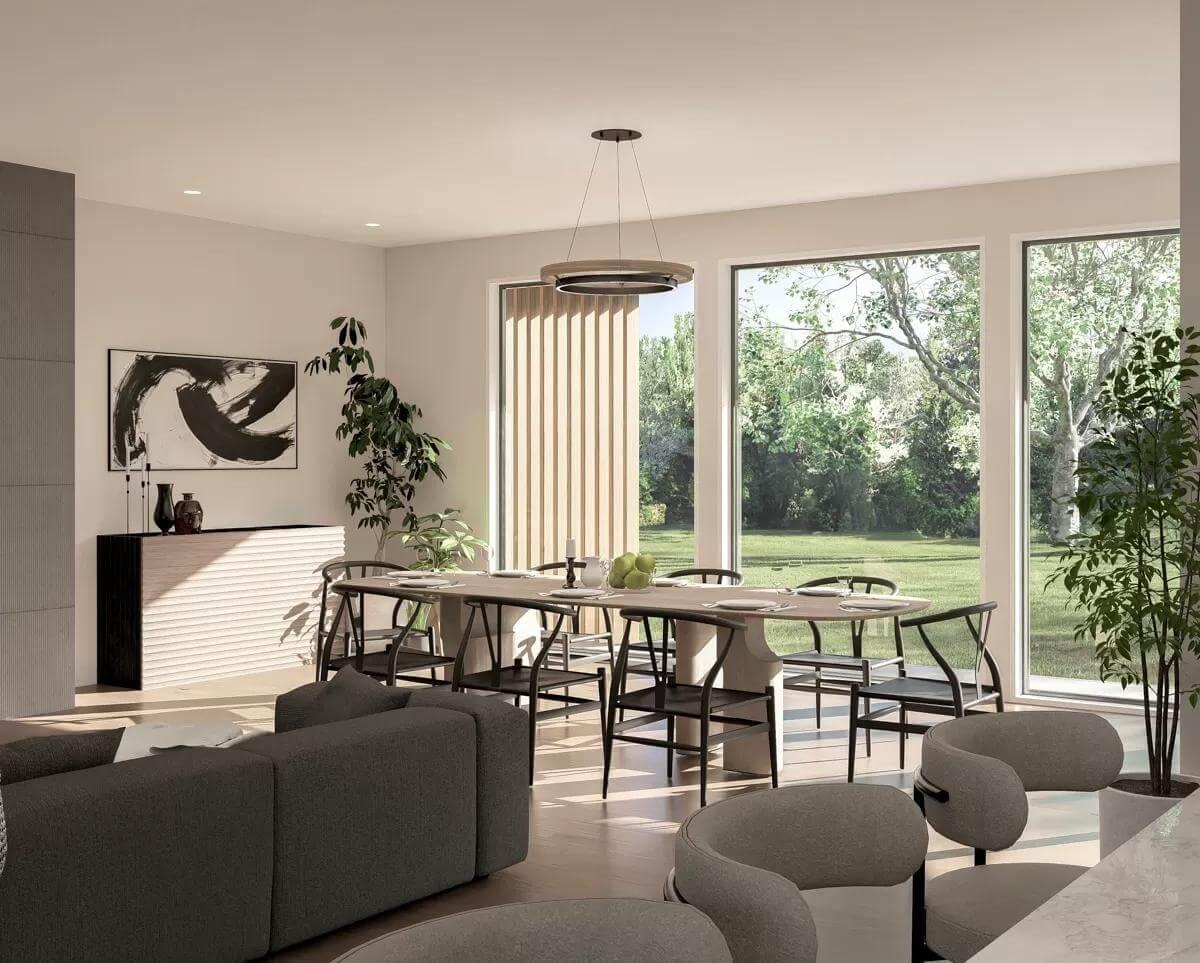 Wow, Check Out the Expansive Windows in This Dining Space