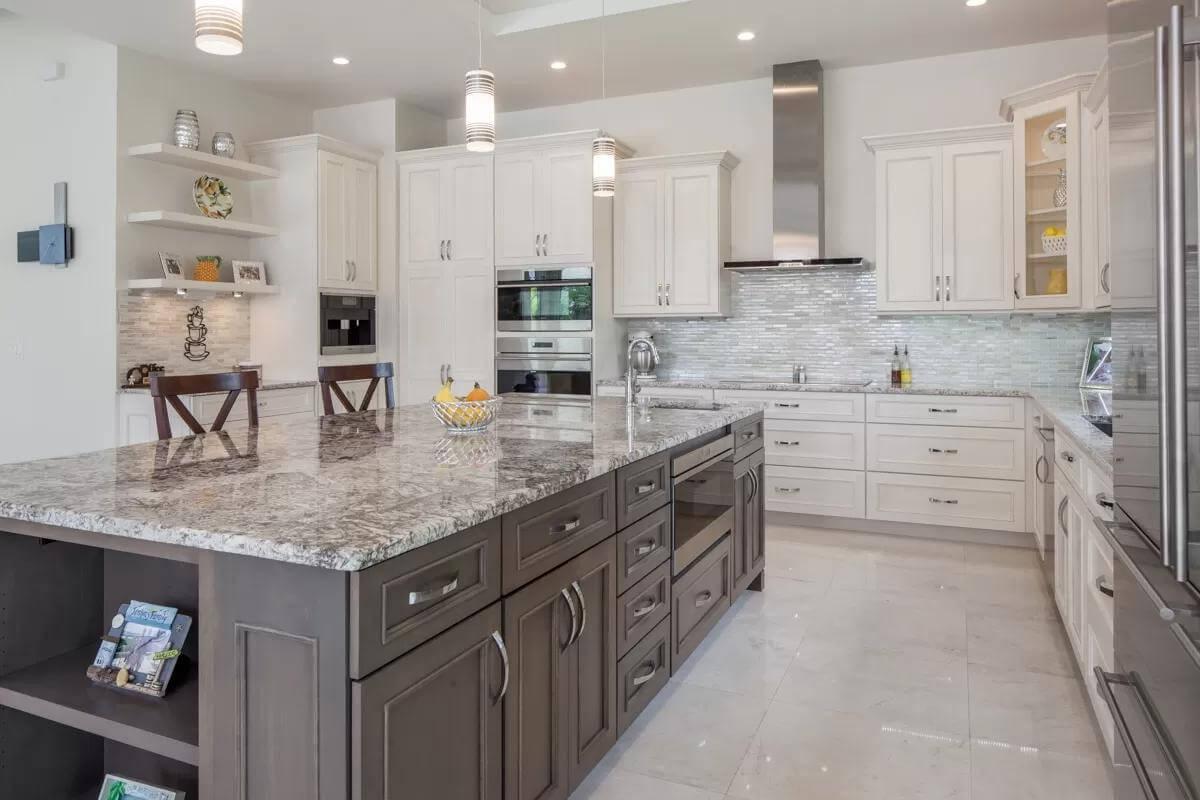 Notice the Granite Island Anchoring This Chic Kitchen