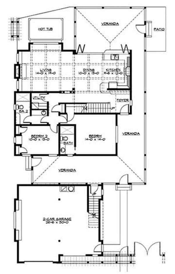 Walk Through This Craftsman Floor Plan Highlighting Expansive Verandas
