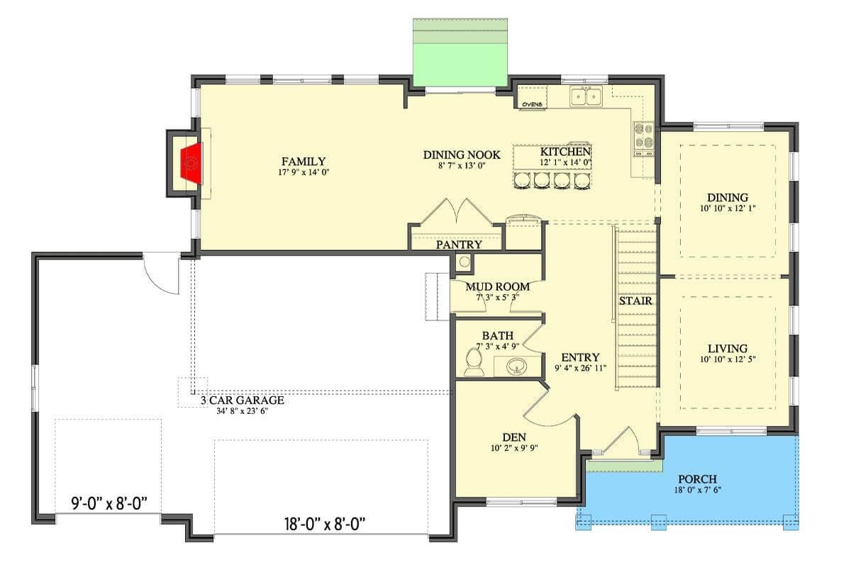 Efficiently Designed Main Floor with Spacious Family Room and Practical Mudroom