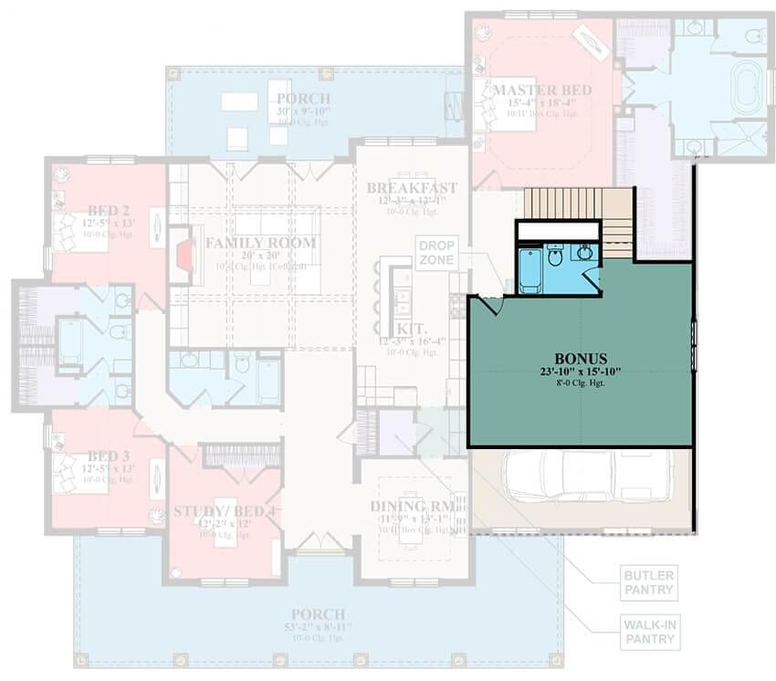 Explore the Bonus Space in This Craftsman Layout