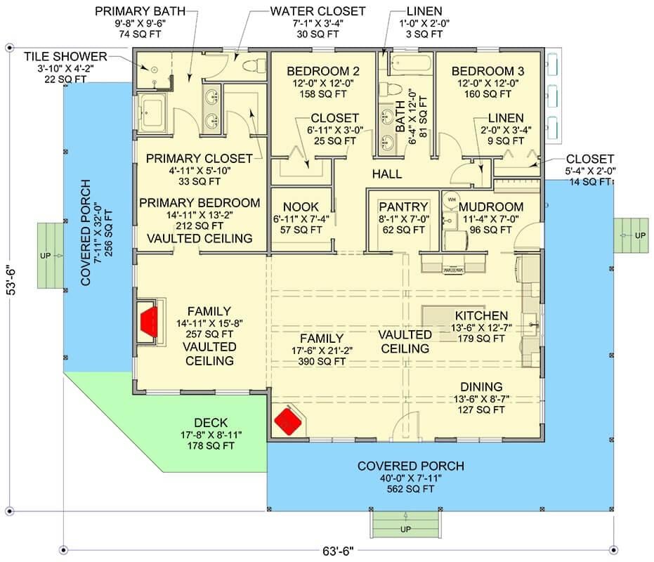 Explore This Thoughtfully Laid-Out Main Floor Plan with Vaulted Ceilings