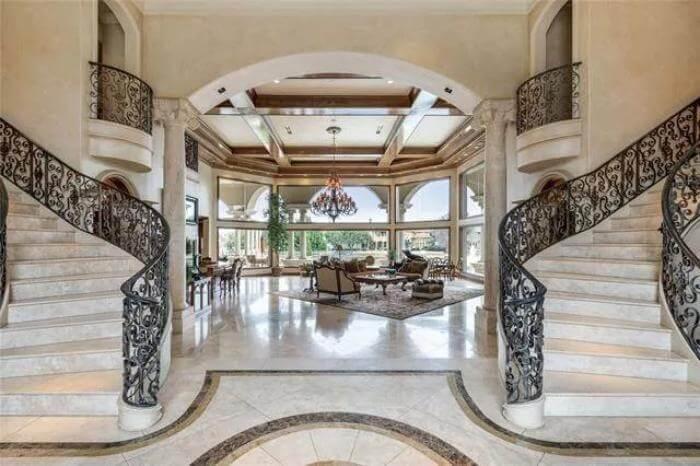 Wow, Dual Staircases for a Dramatic Foyer Statement