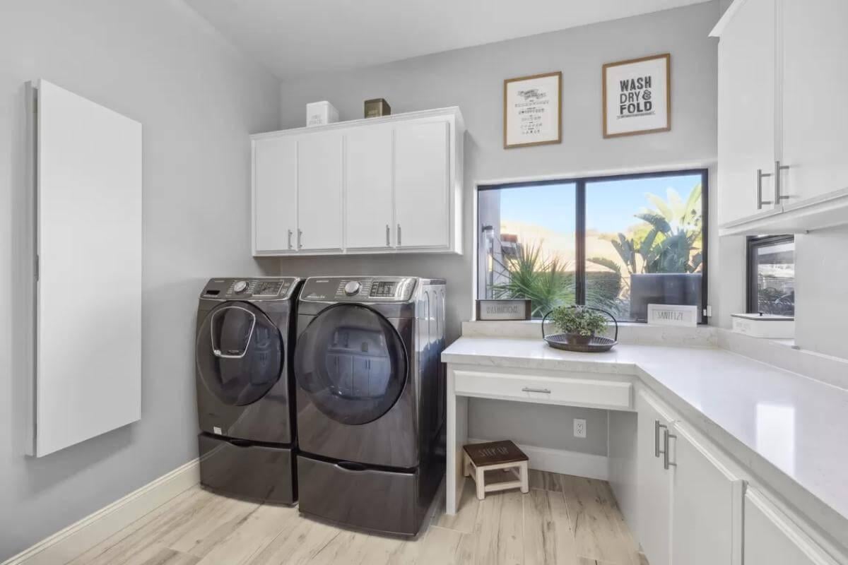 Functional Laundry Room with a Handy Folding Station