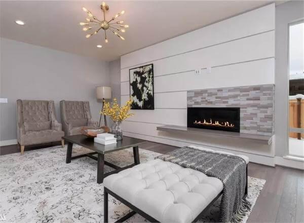 Sophisticated Living Room with Sleek Linear Fireplace