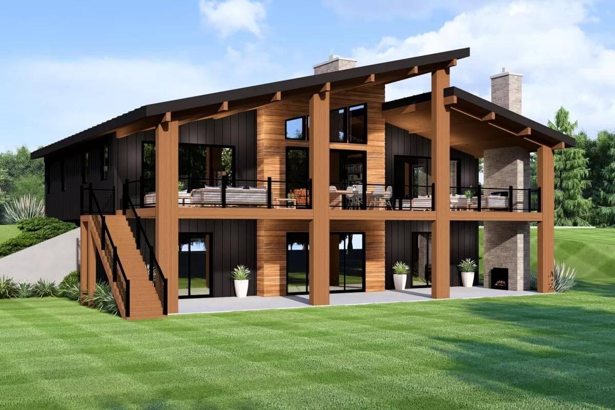 Explore the Expansive Double-Deck with Timber Columns