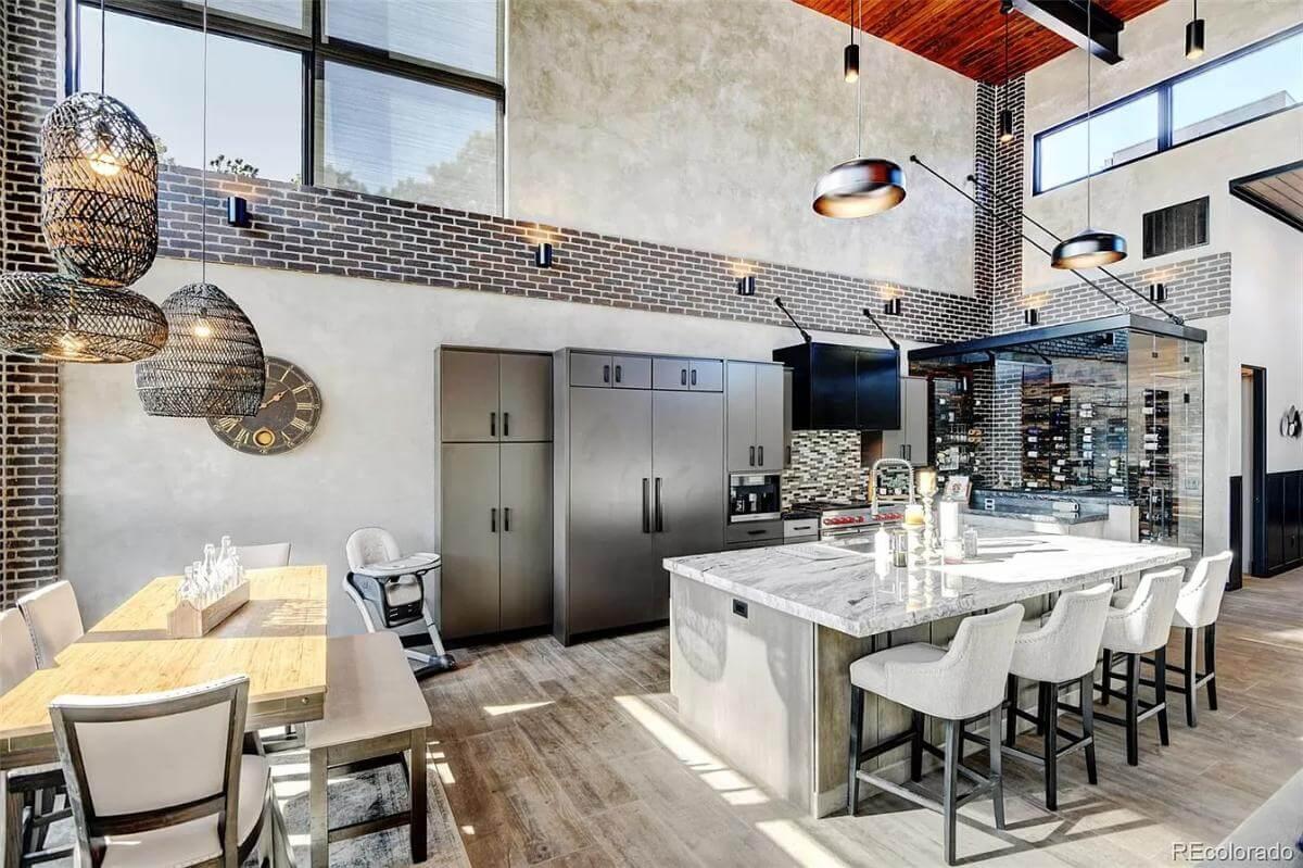 Notice the Blend of Industrial Elements and Natural Light in This Kitchen