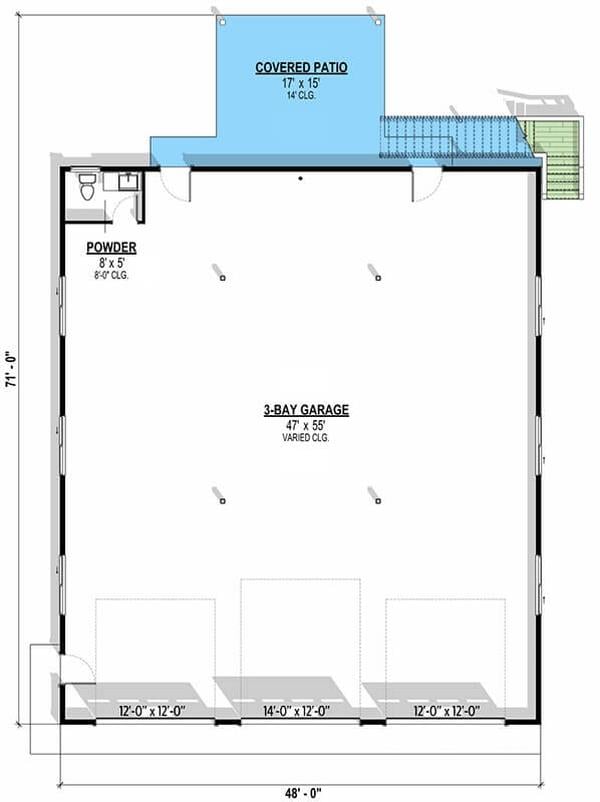 Explore the Multi-Use Space of This Garage with a Covered Patio