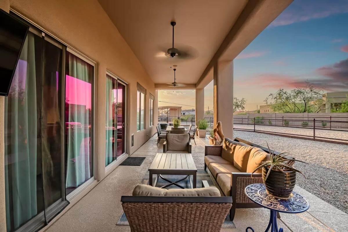 Relax on the Spacious Patio with Southwestern Sunsets