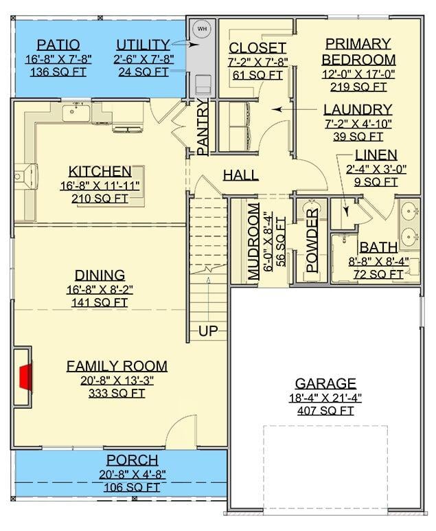 Spacious Flow: Notice the Open Connection Between Kitchen and Family Room