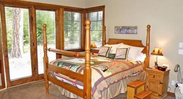 Craftsman Bedroom Retreat with Forest Views and Rustic Details