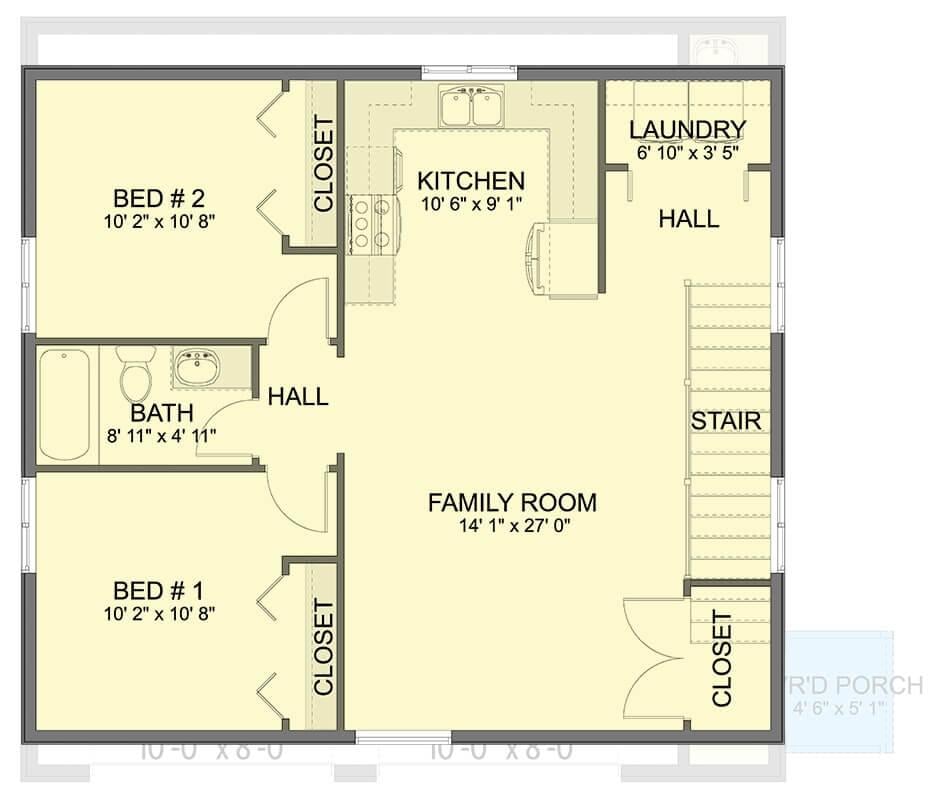 Efficient Living: Check Out the Spacious Family Room in This Floor Plan