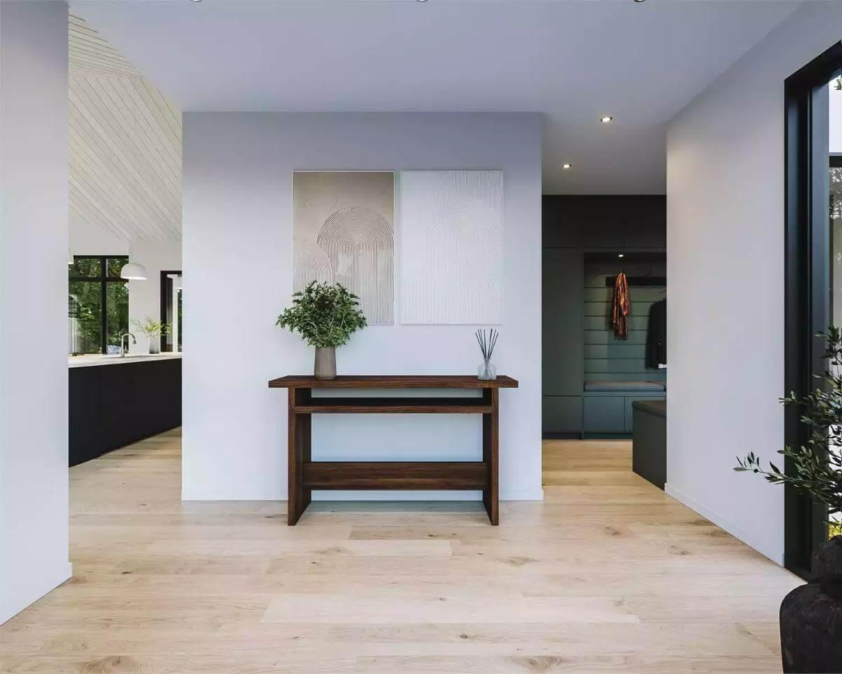 Clean and Minimal Entryway with a Touch of Nature