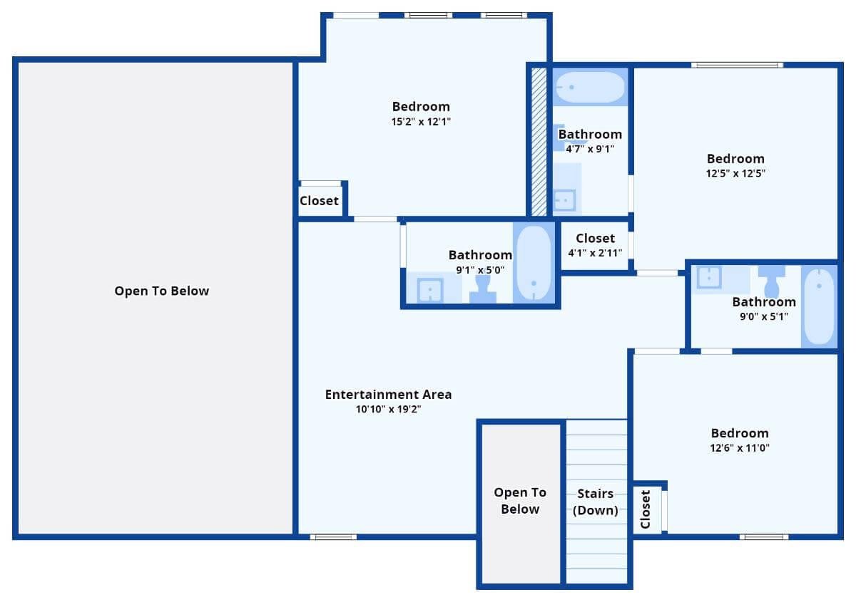 Check Out the Entertainment Area Flanked by Spacious Bedrooms
