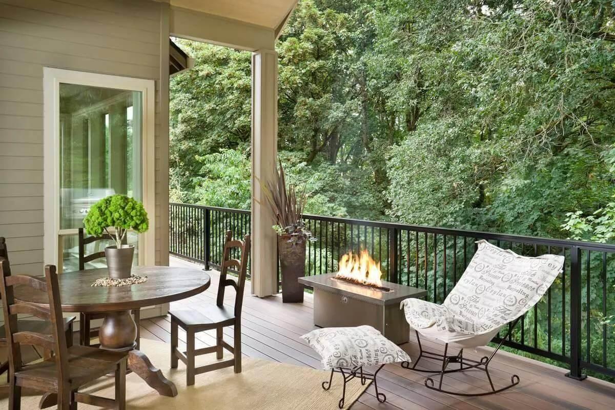 Relax on This Craftsman Porch with a Toasty Fire Pit