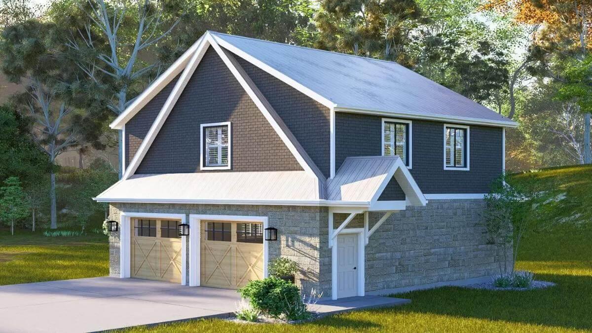 Explore the Dual Charm of This Craftsman-Style Garage with Loft