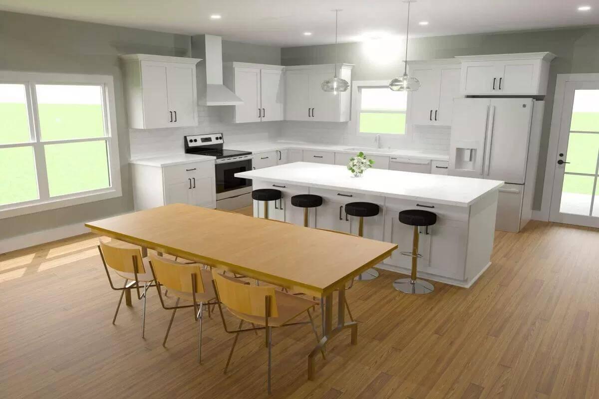 Check Out the Expansive Island in This Sleek Kitchen Design