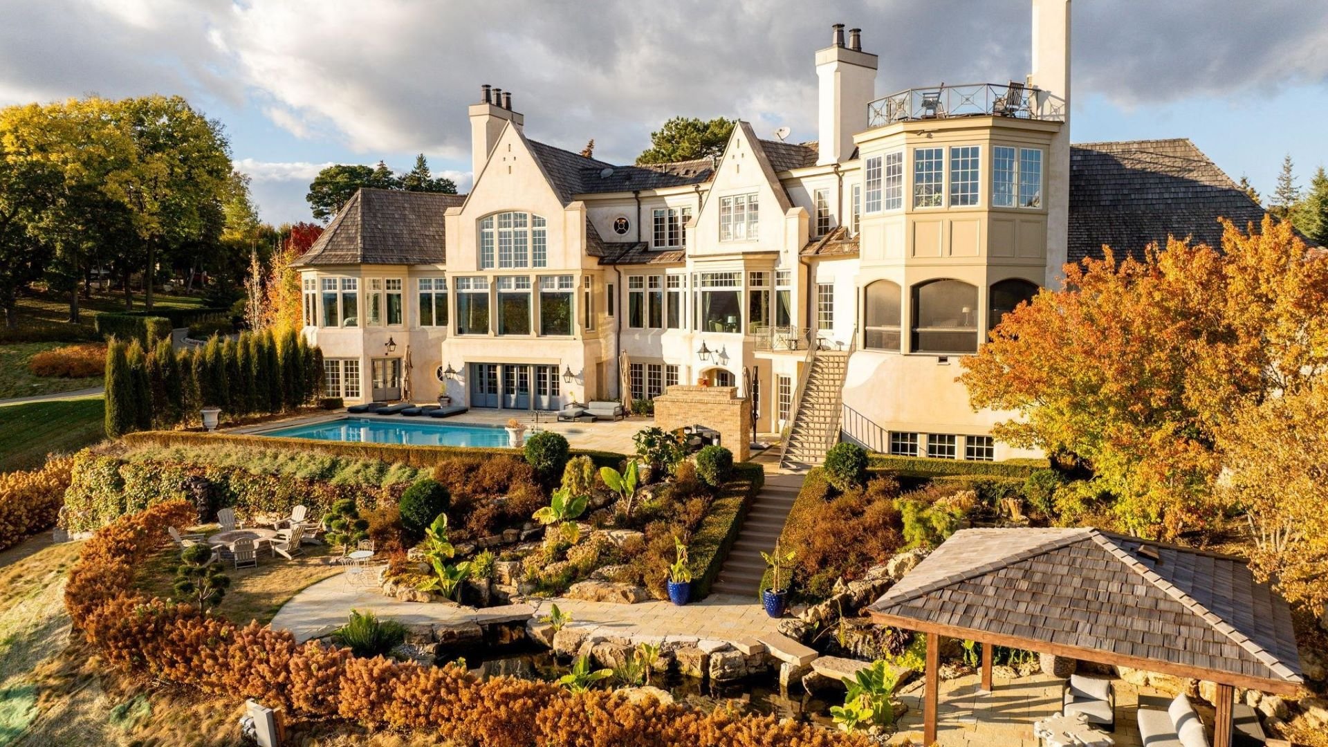 Take a Tour of this 12,558 Sq. Ft. French Country-Style Estate in Eden Prairie, MN, Featuring Private Ski Hill and Rooftop Terraces