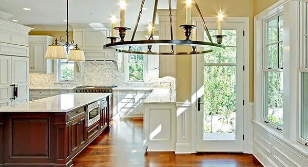 Gaze at the Grand Iron Chandelier in This Classic Craftsman Kitchen