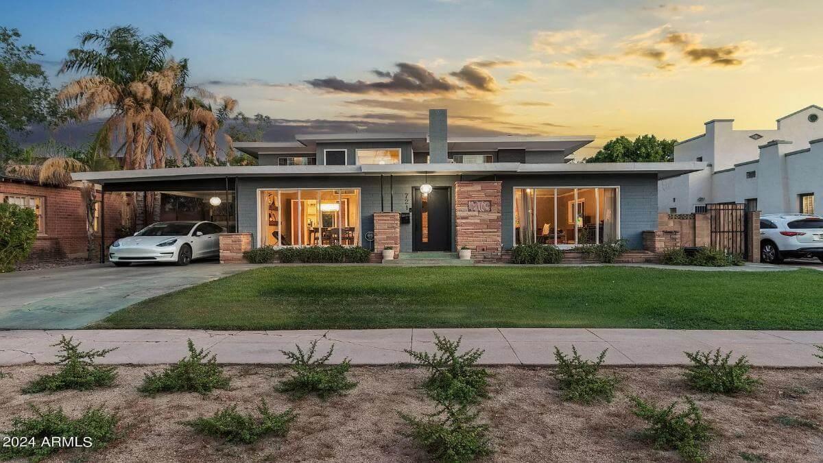 Check Out This Mid-Century Modern with Brick Accents