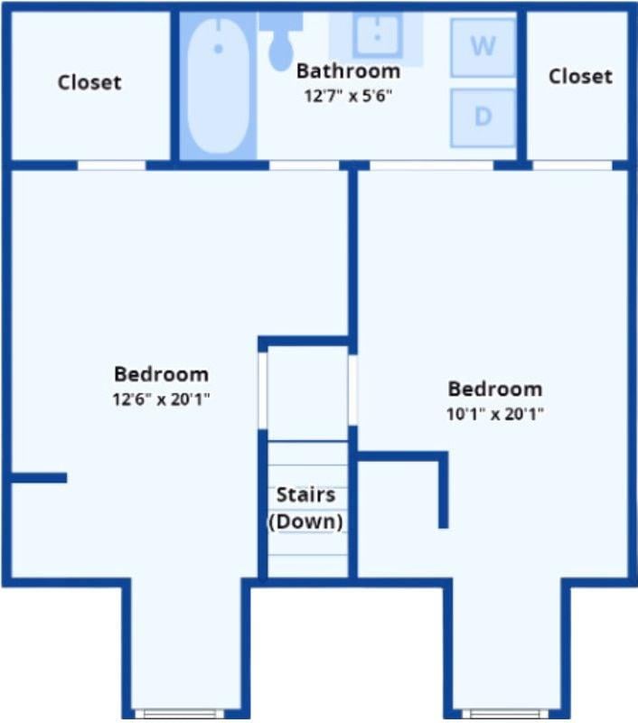 Upper-Level Layout with Spacious Bedrooms and Convenient Bathroom Access