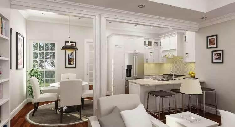 Open Kitchen and Dining Combo with a Cozy Nook