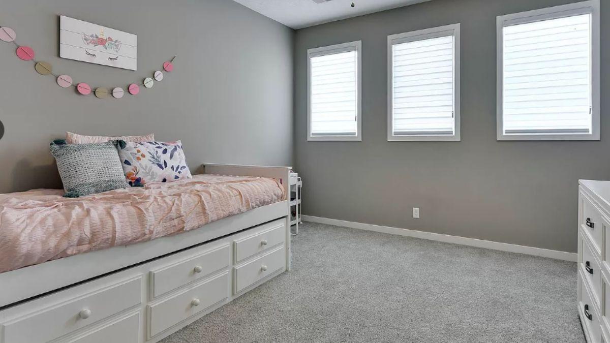Charming Bedroom with Built-in Storage Under the Bed