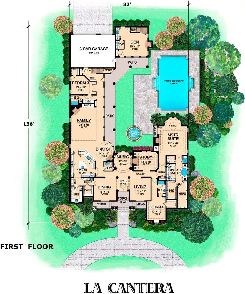 Explore the Expansive Layout with a Focus on Both Grand and Intimate Spaces