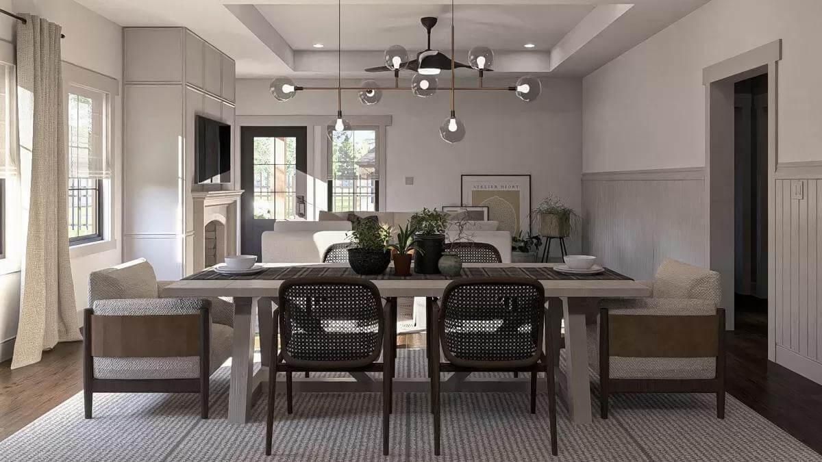 Notice the Mid-Century Modern Touch Over This Dining Table