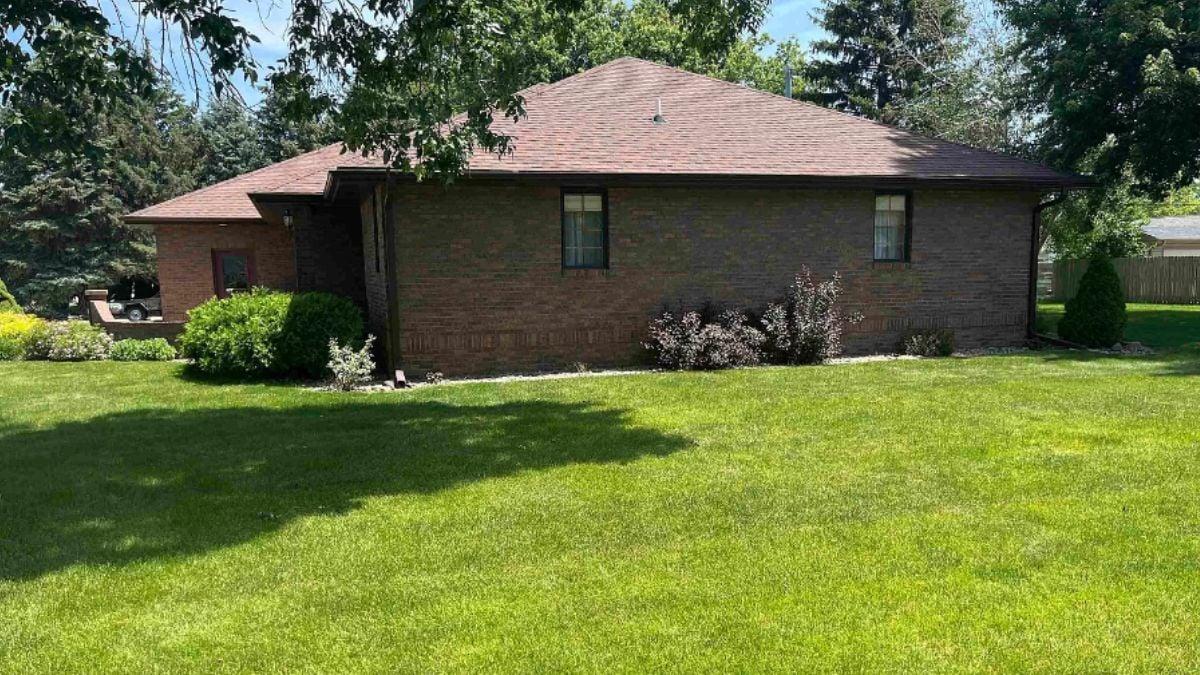 Admire the Back View of This Classic Brick Ranch
