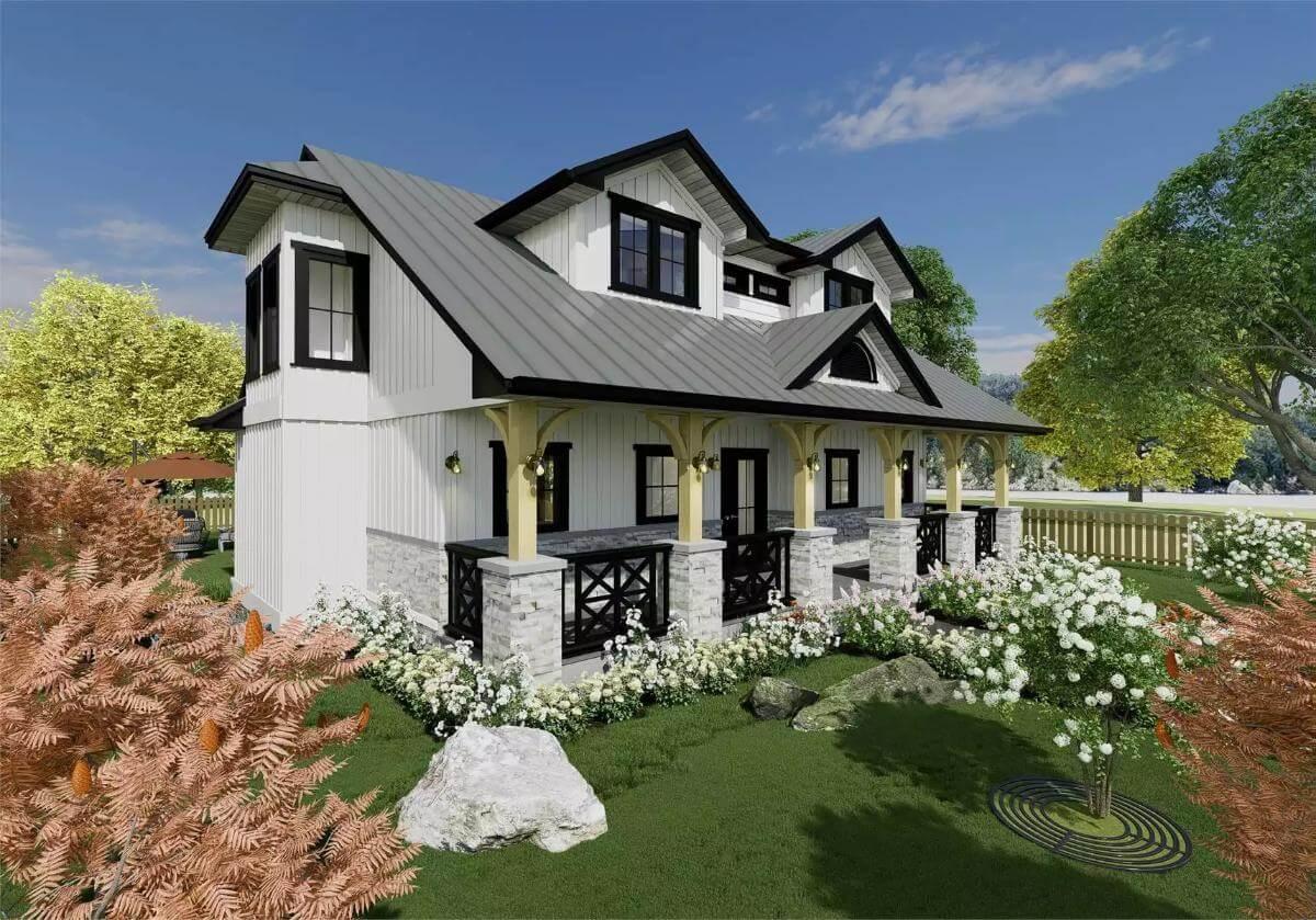 Craftsman Charm with Black Trim and Dormer Windows