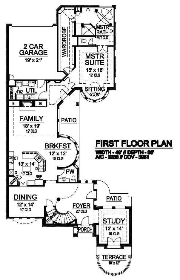 Take a Peek at This Thoughtfully Designed First Floor Plan Featuring Multiple Patios