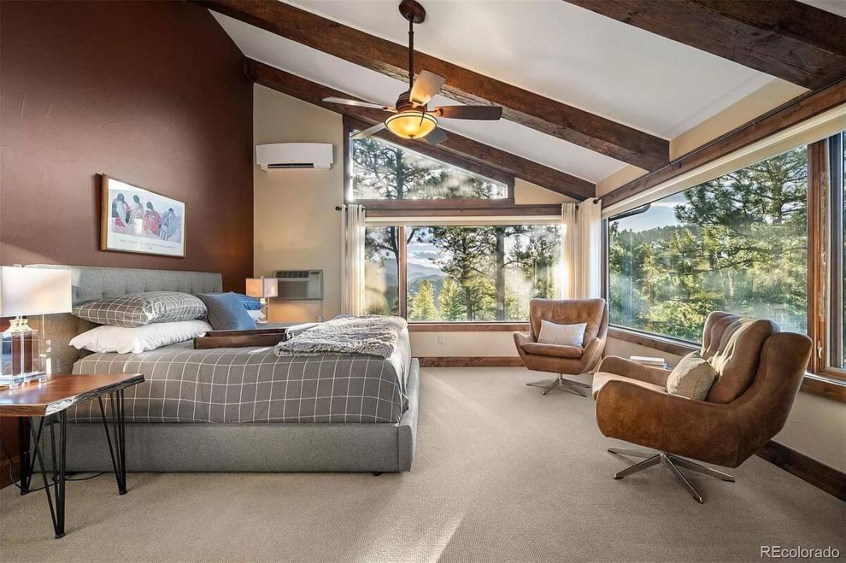 Spacious Bedroom with Expansive Mountain Views
