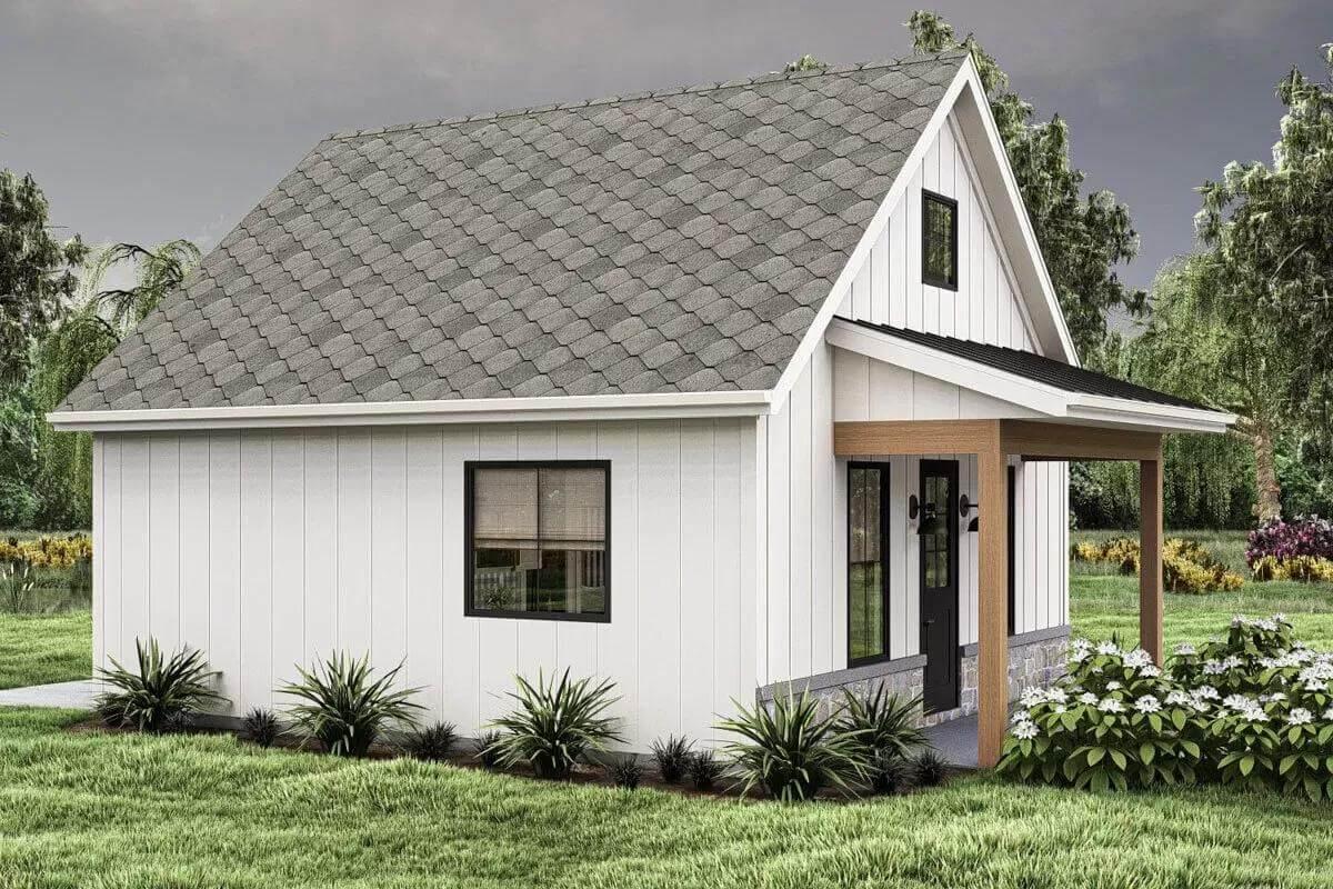 Charming Cottage Featuring a Quaint Covered Entrance