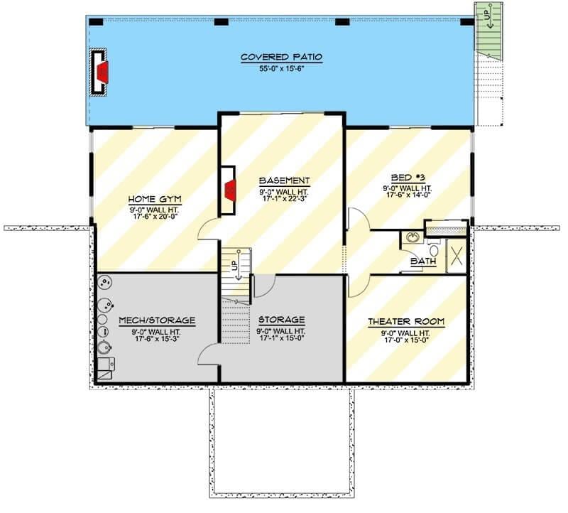 Versatile Lower Level with a Home Gym and Theater Room