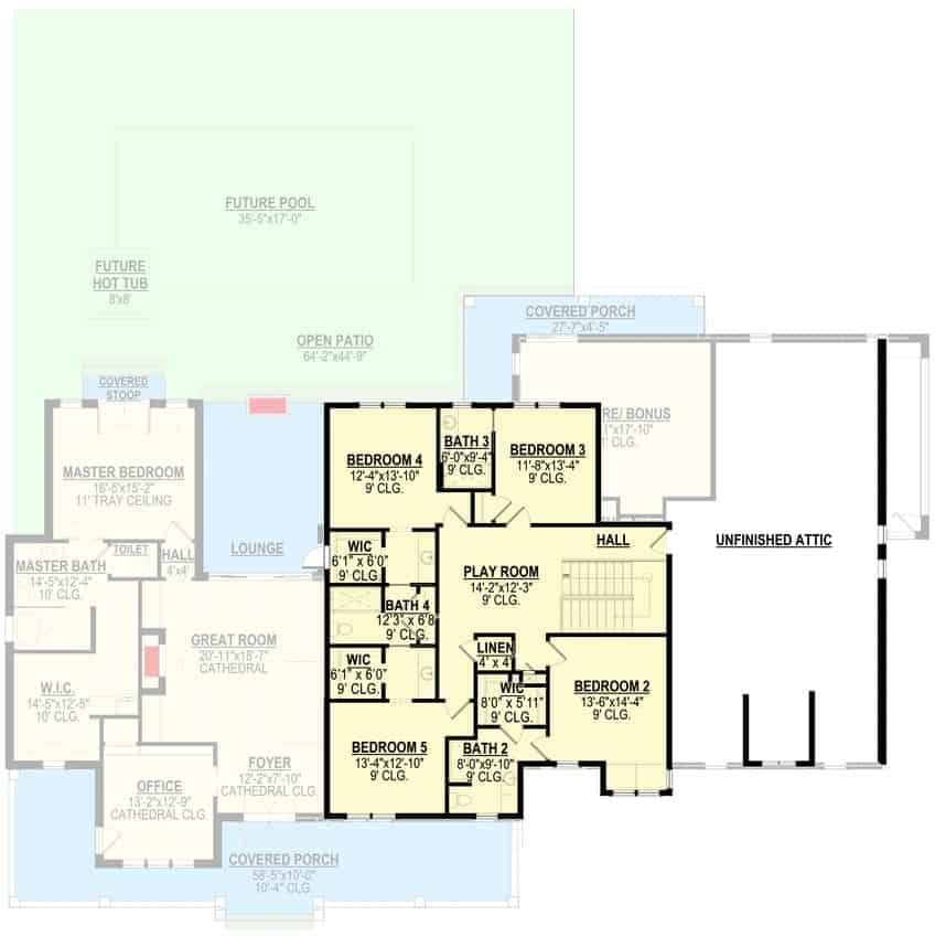 Functional Upper Floor Plan with Space for the Whole Family