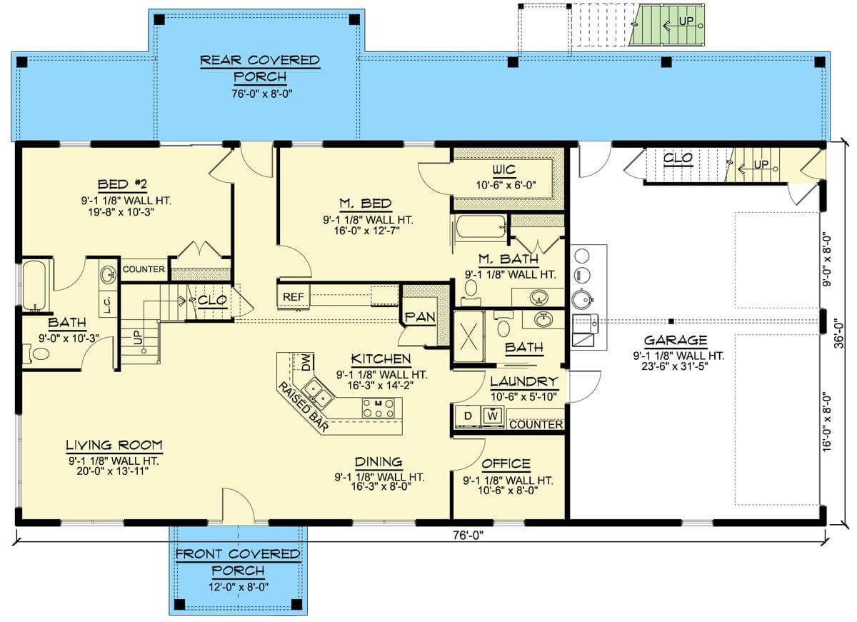 Explore the Thoughtful Layout in This One-Story Plan Featuring a Spacious Rear Porch