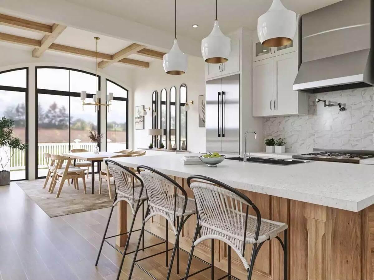 Look at the Open Layout in This Modern Kitchen and Dining Area