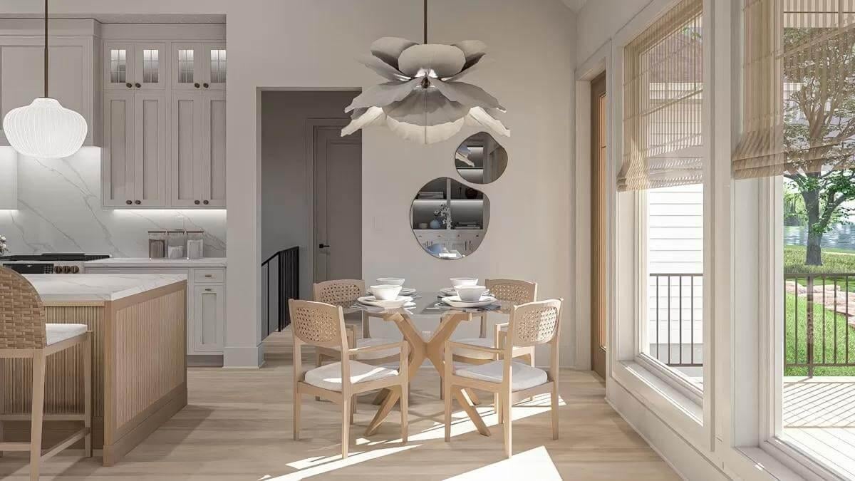 Notice the Playful Pendant Light in This Breakfast Nook